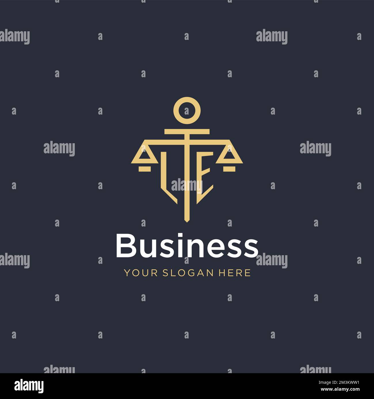 LE initial monogram logo with scale and pillar style design ideas Stock ...