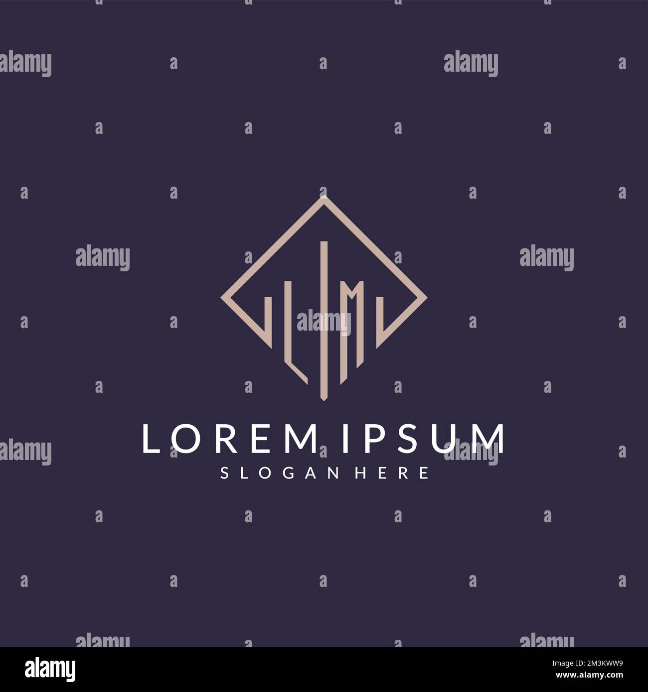LM initial monogram logo with rectangle style design ideas Stock Vector ...