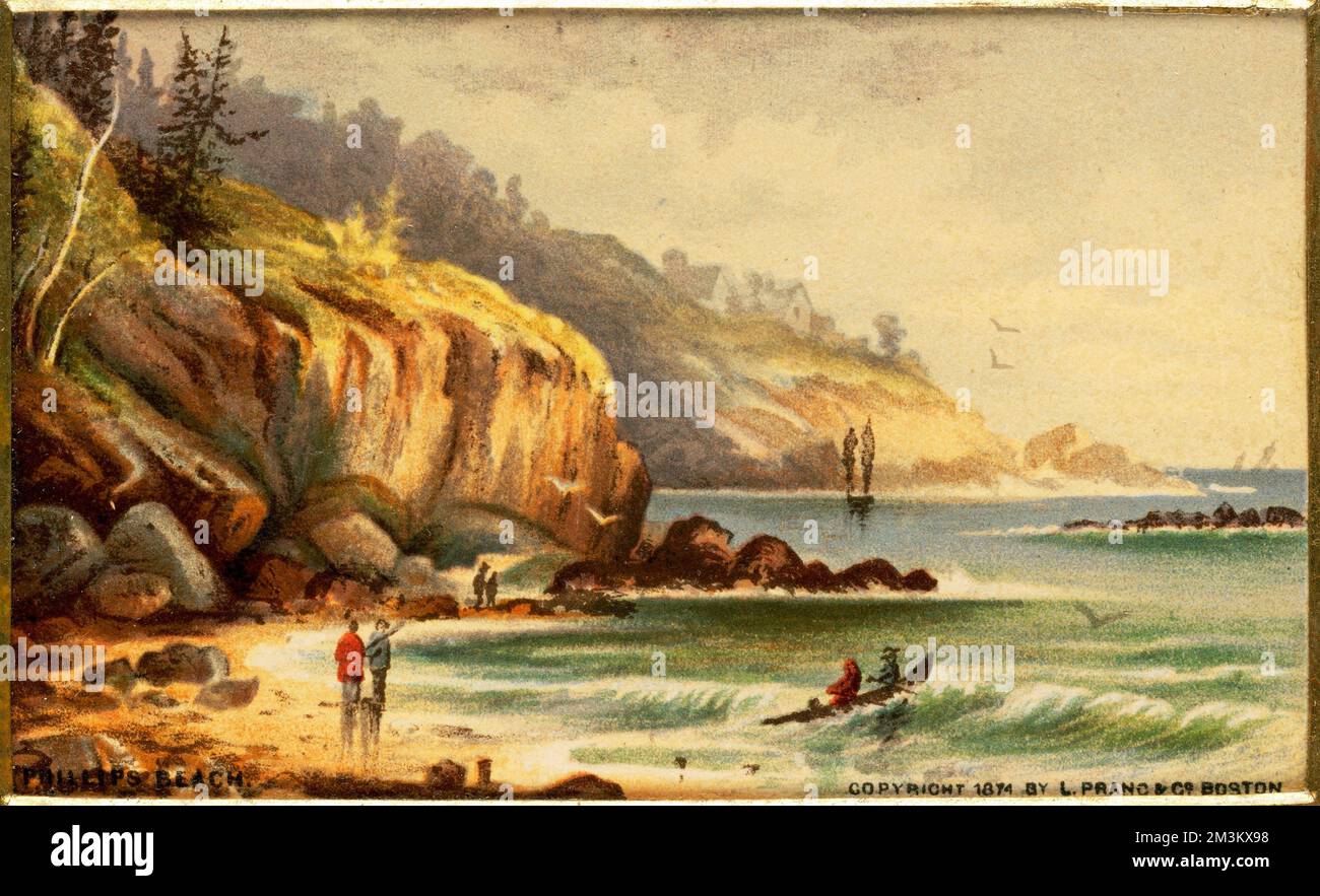 Phillips Beach , Beaches, Boats, Seas. Louis Prang & Company Collection