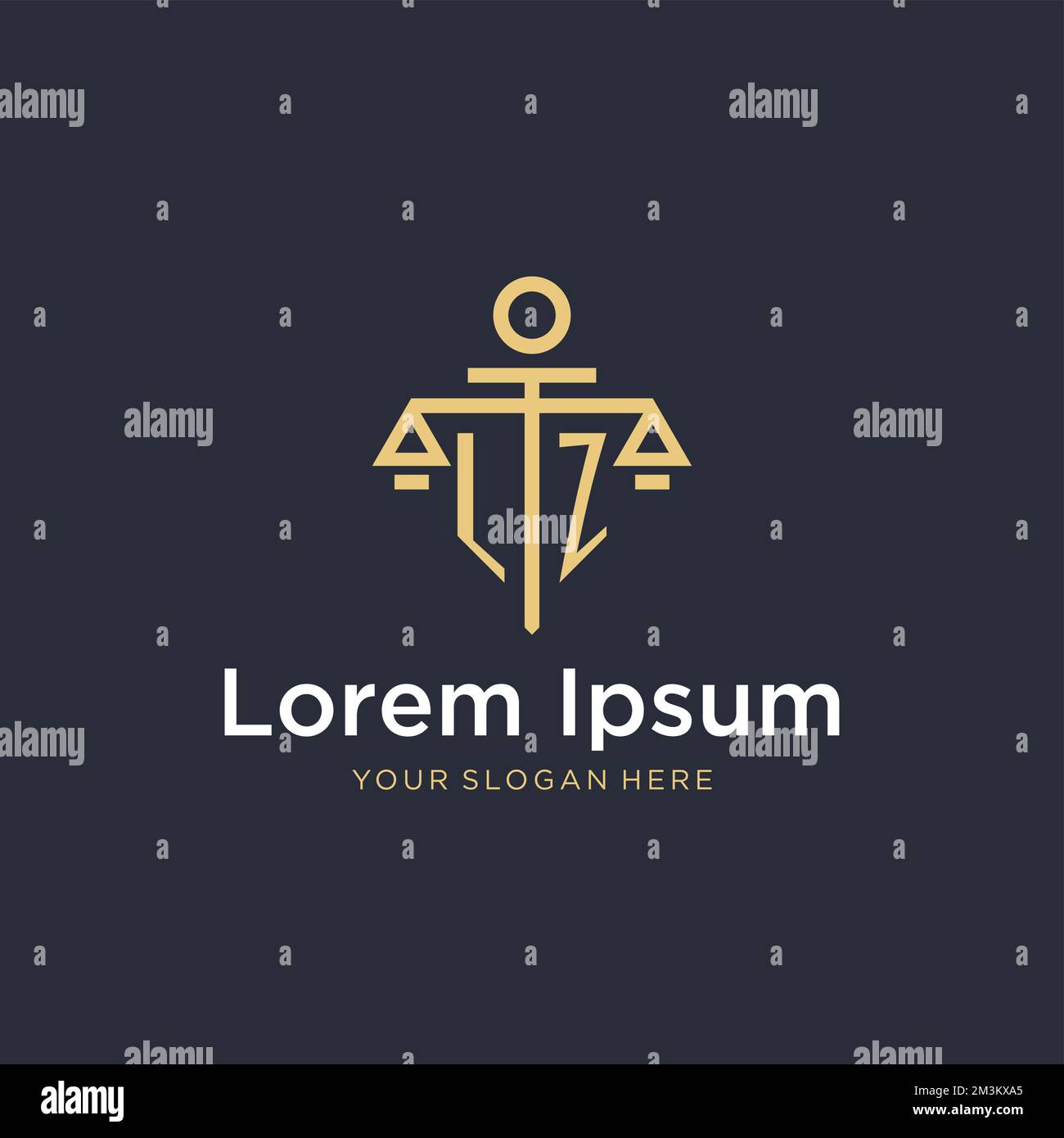 LZ initial monogram logo with scale and pillar style design ideas Stock ...