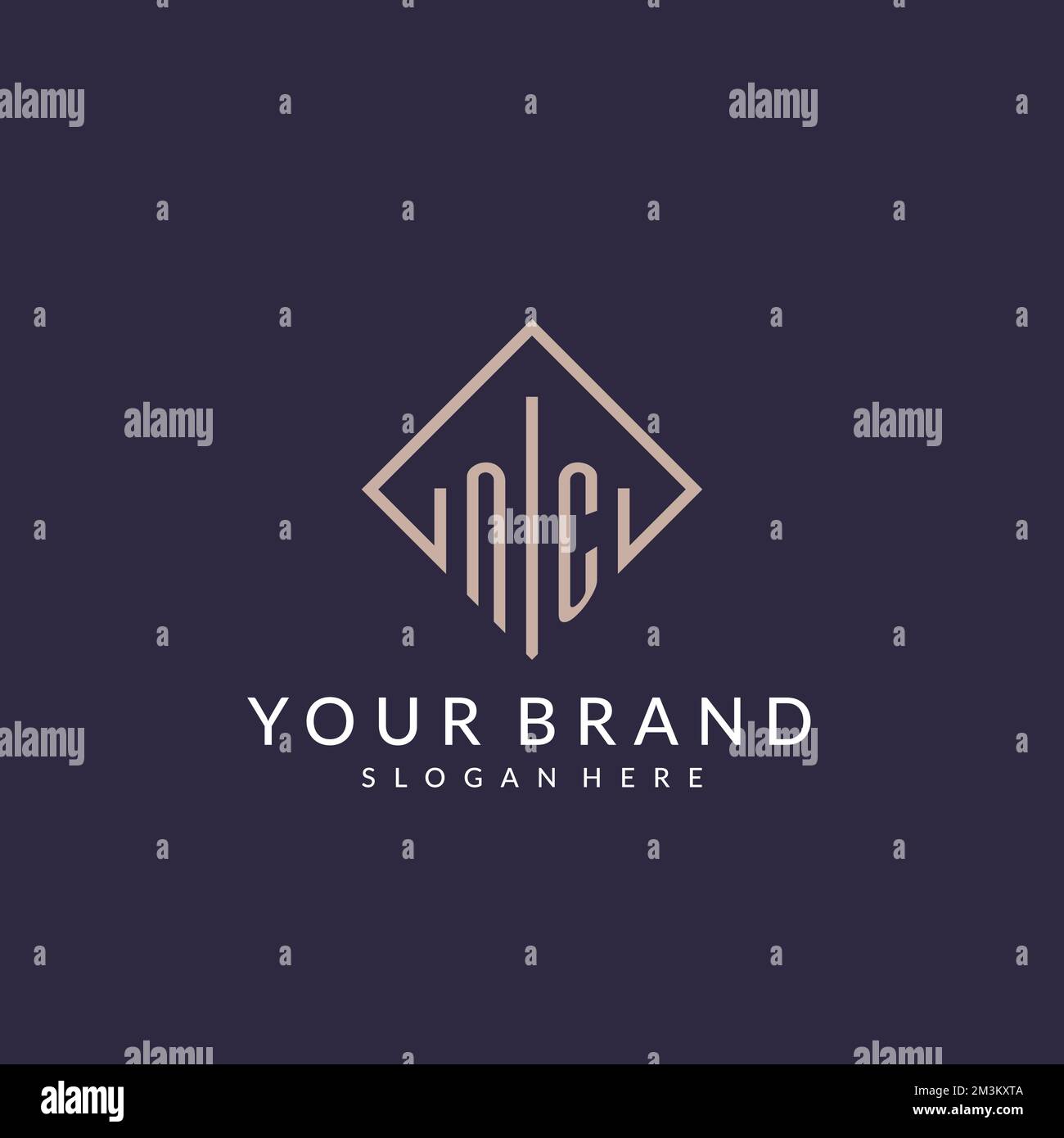 NC initial monogram logo with rectangle style design ideas Stock Vector ...