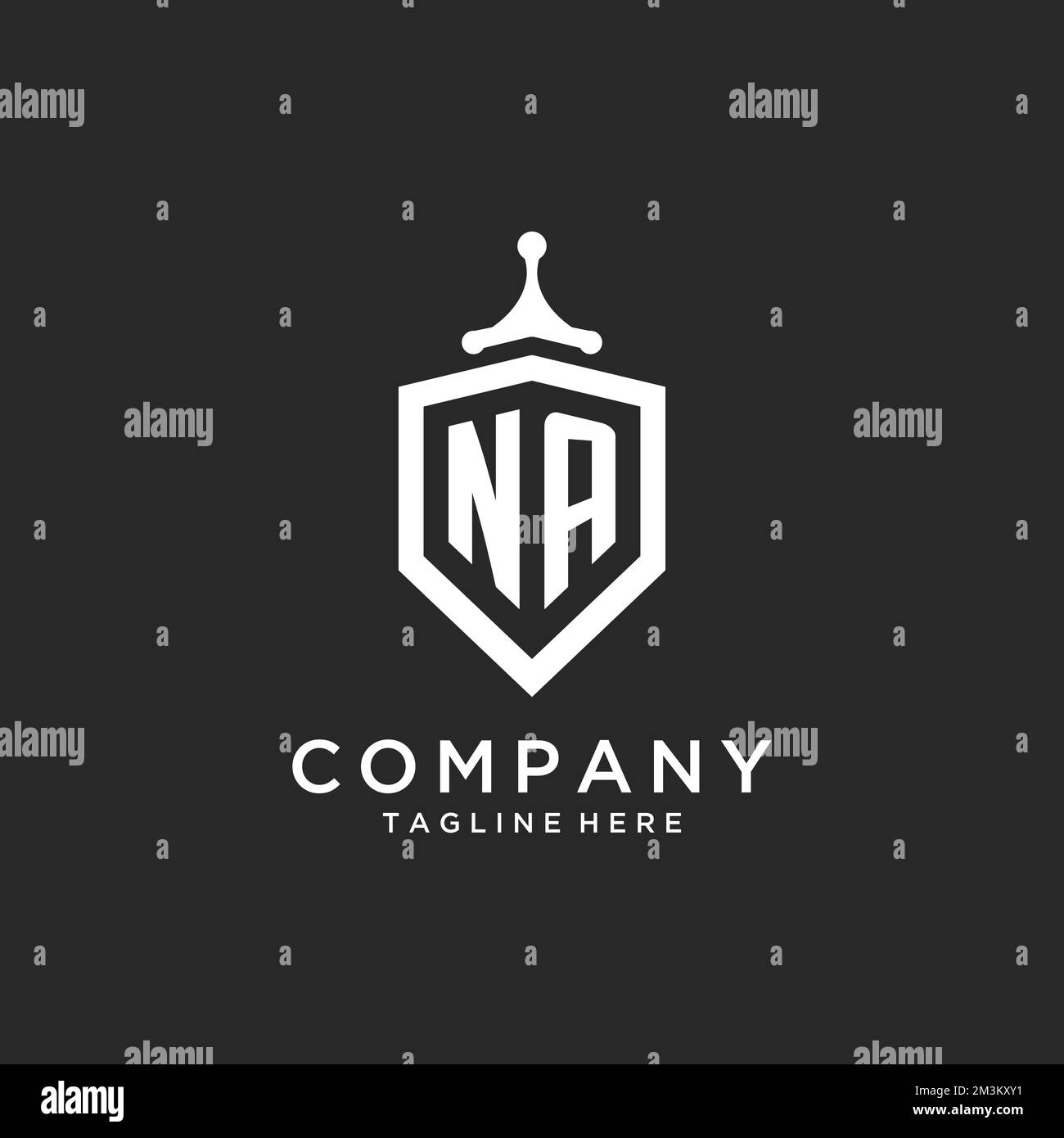 NA monogram logo initial with shield guard shape design ideas Stock ...