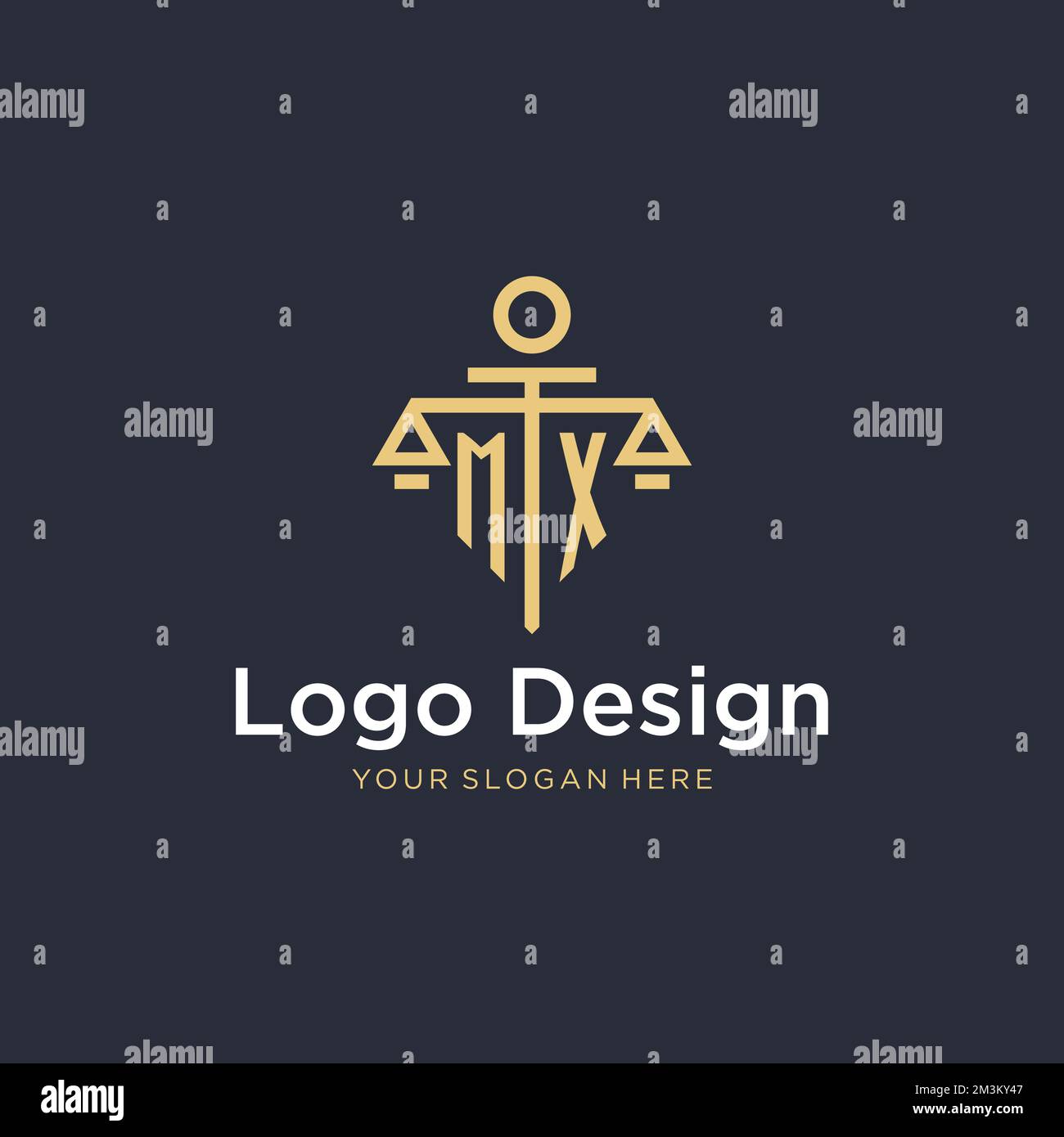 MX initial monogram logo with scale and pillar style design ideas Stock ...