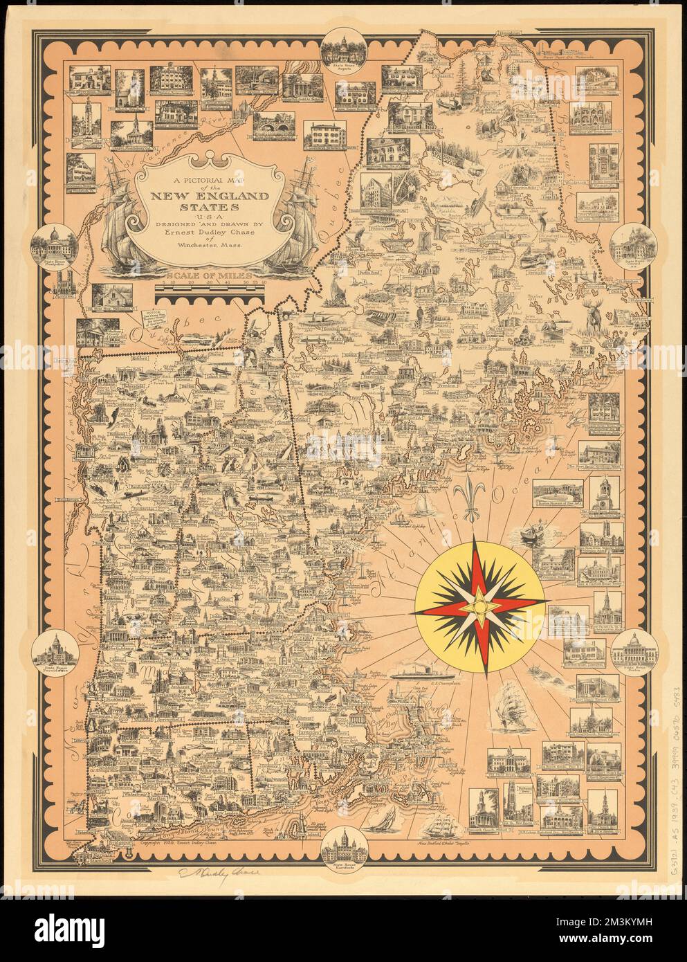 A pictorial map of the New England states U.S.A. , New England, Maps 