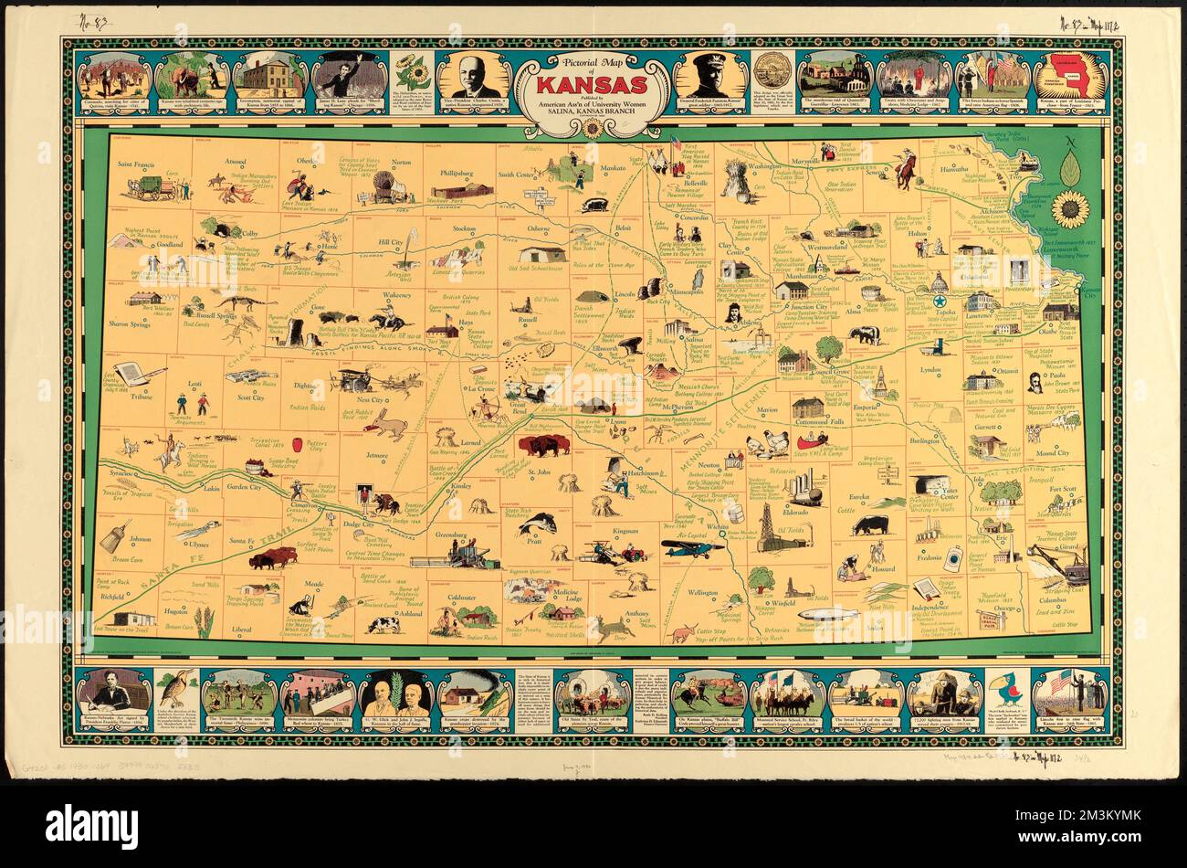 Pictorial map of Kansas Kansas - Pictorial Map Of Kansas Kansas History Maps Norman B Leventhal Map Center Collection 2M3KYMK 