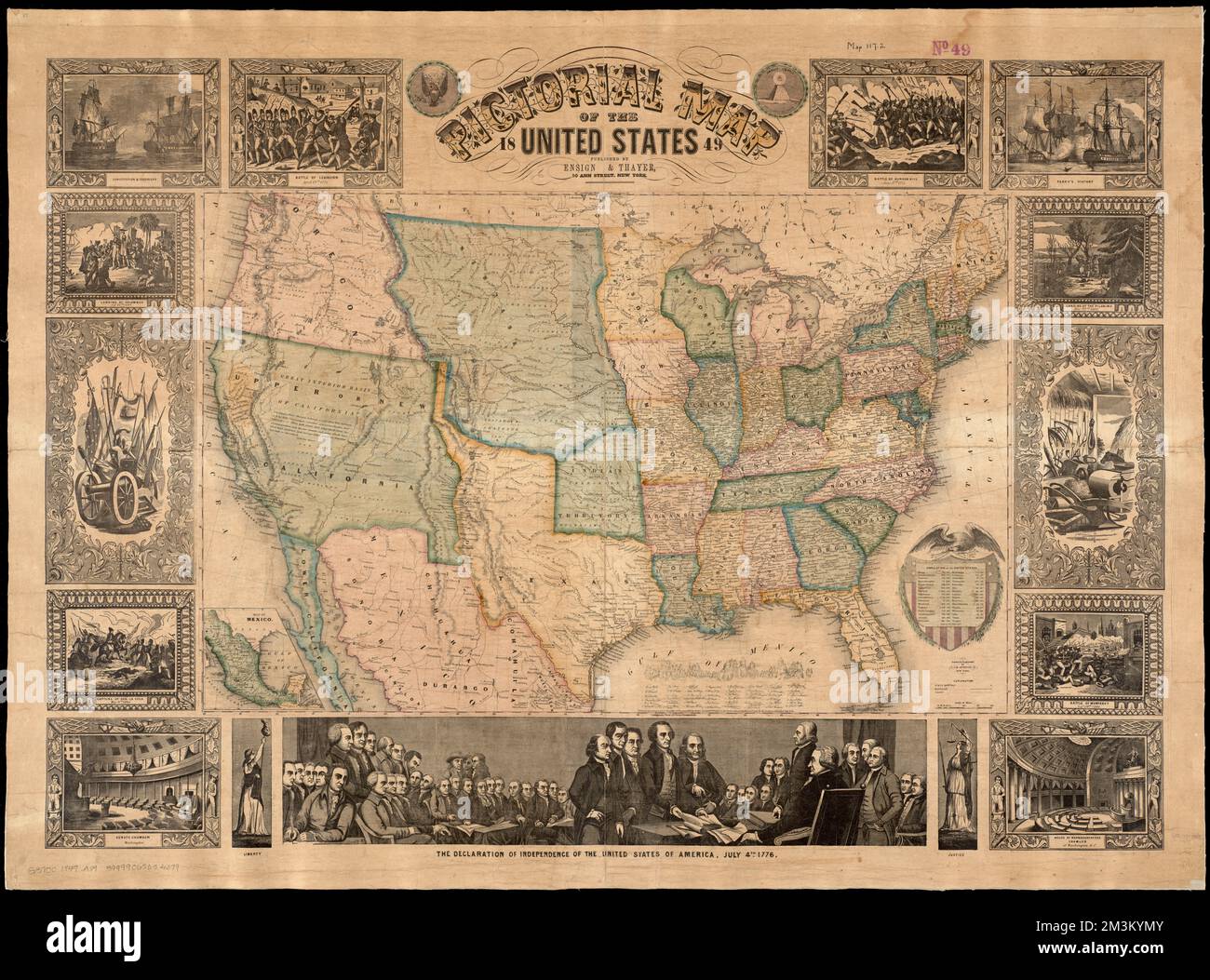 Pictorial map of the United States - Pictorial Map Of The United States 1849 United States Maps Norman B Leventhal Map Center Collection 2M3KYMY 