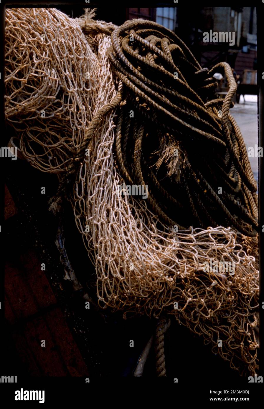 Pile of ropes and nets , Ropes, Fishing nets. Edmund L. Mitchell ...