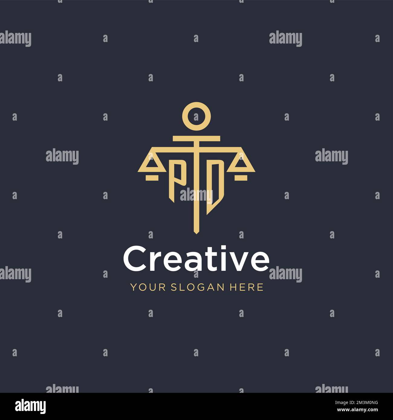 PD initial monogram logo with scale and pillar style design ideas Stock ...