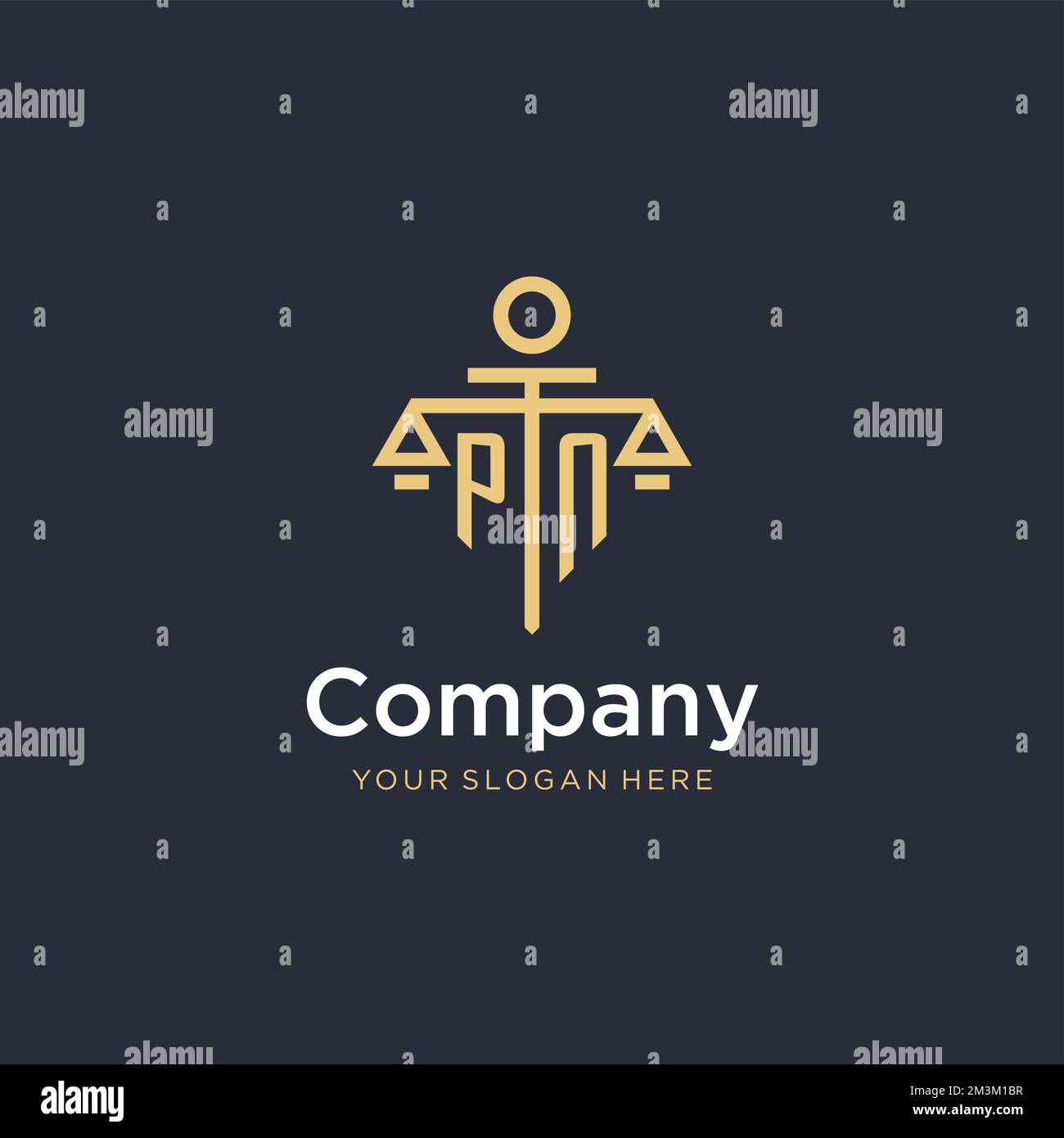 PN initial monogram logo with scale and pillar style design ideas Stock ...
