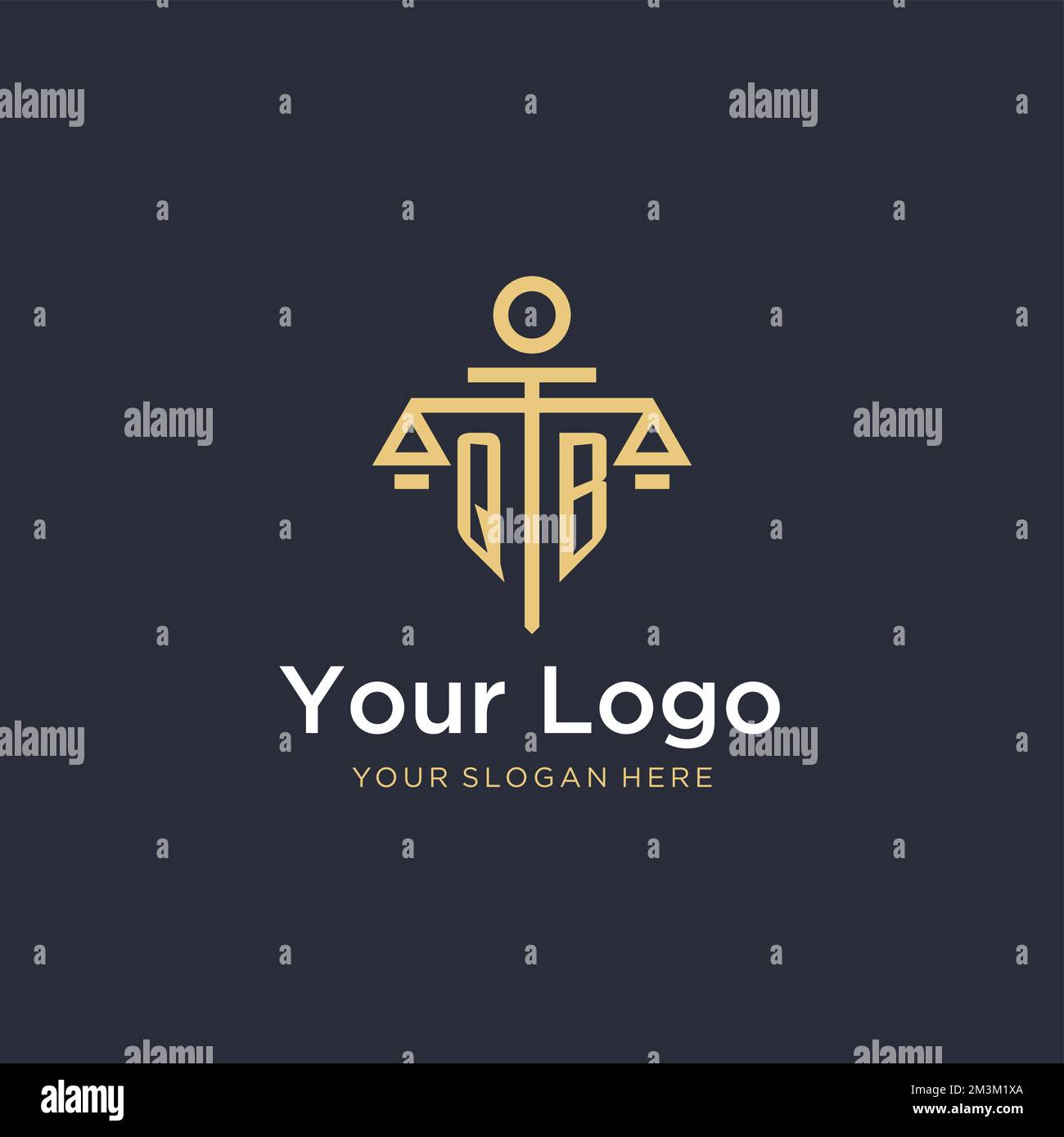 QB initial monogram logo with scale and pillar style design ideas Stock ...
