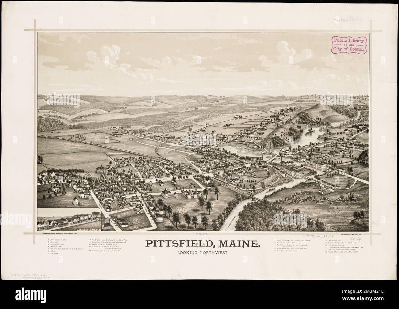 Pittsfield, Maine : looking northwest , Pittsfield Me., Aerial views ...