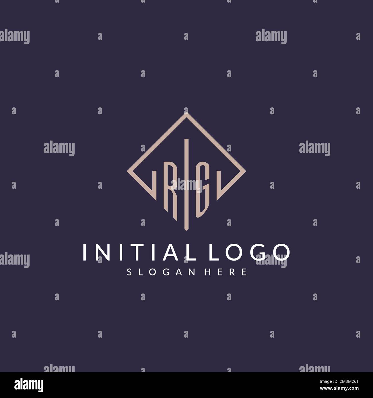 RG initial monogram logo with rectangle style design ideas Stock Vector ...