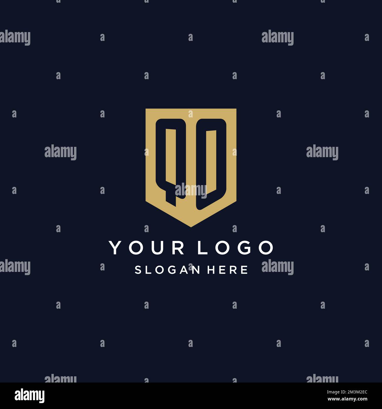 QO monogram initials logo design with shield icon template Stock Vector ...