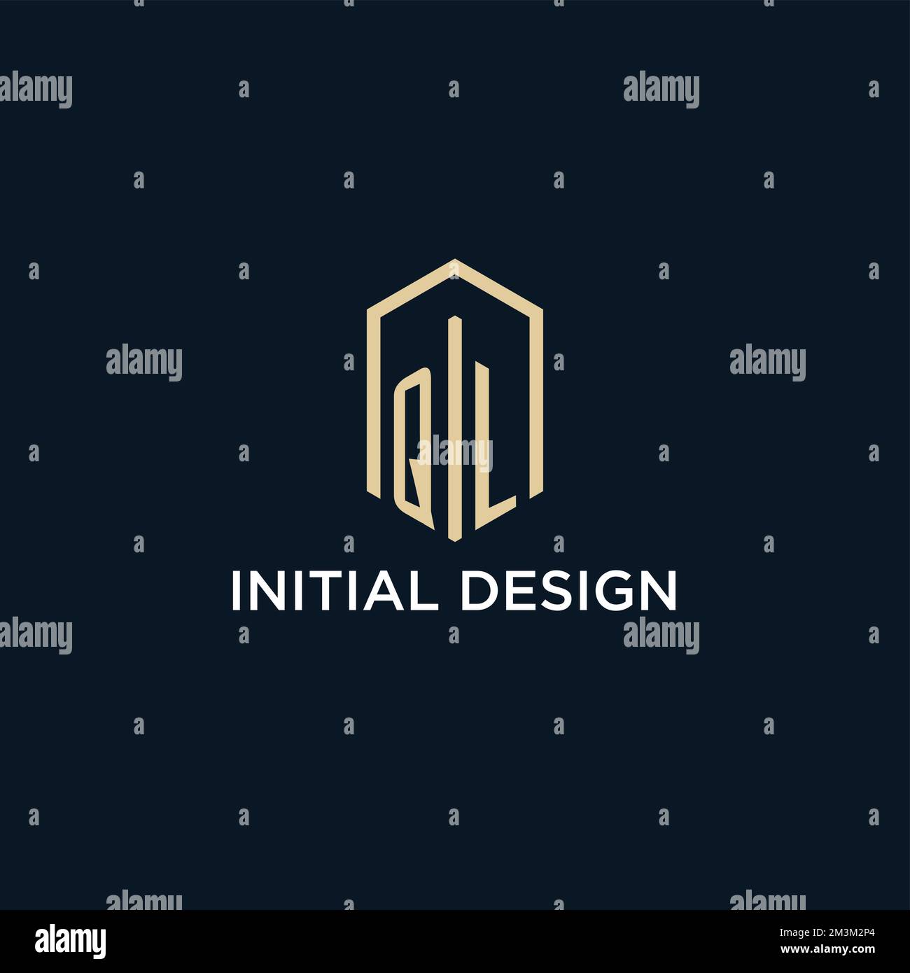 QL initial monogram logo with hexagonal shape style, real estate logo ...