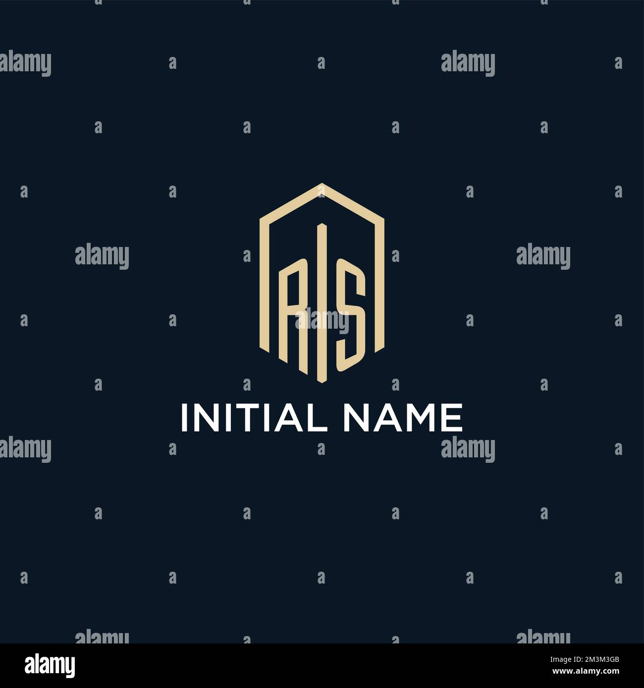RS initial monogram logo with hexagonal shape style, real estate logo design ideas inspiration vector Stock Vector