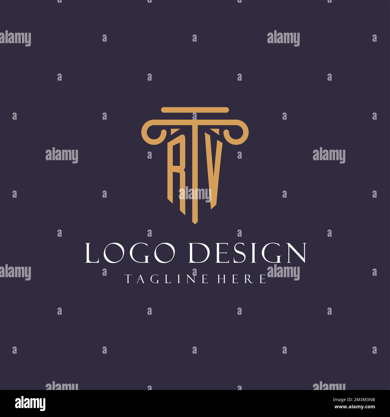 RV monogram initials design for law firm, lawyer, law office with ...
