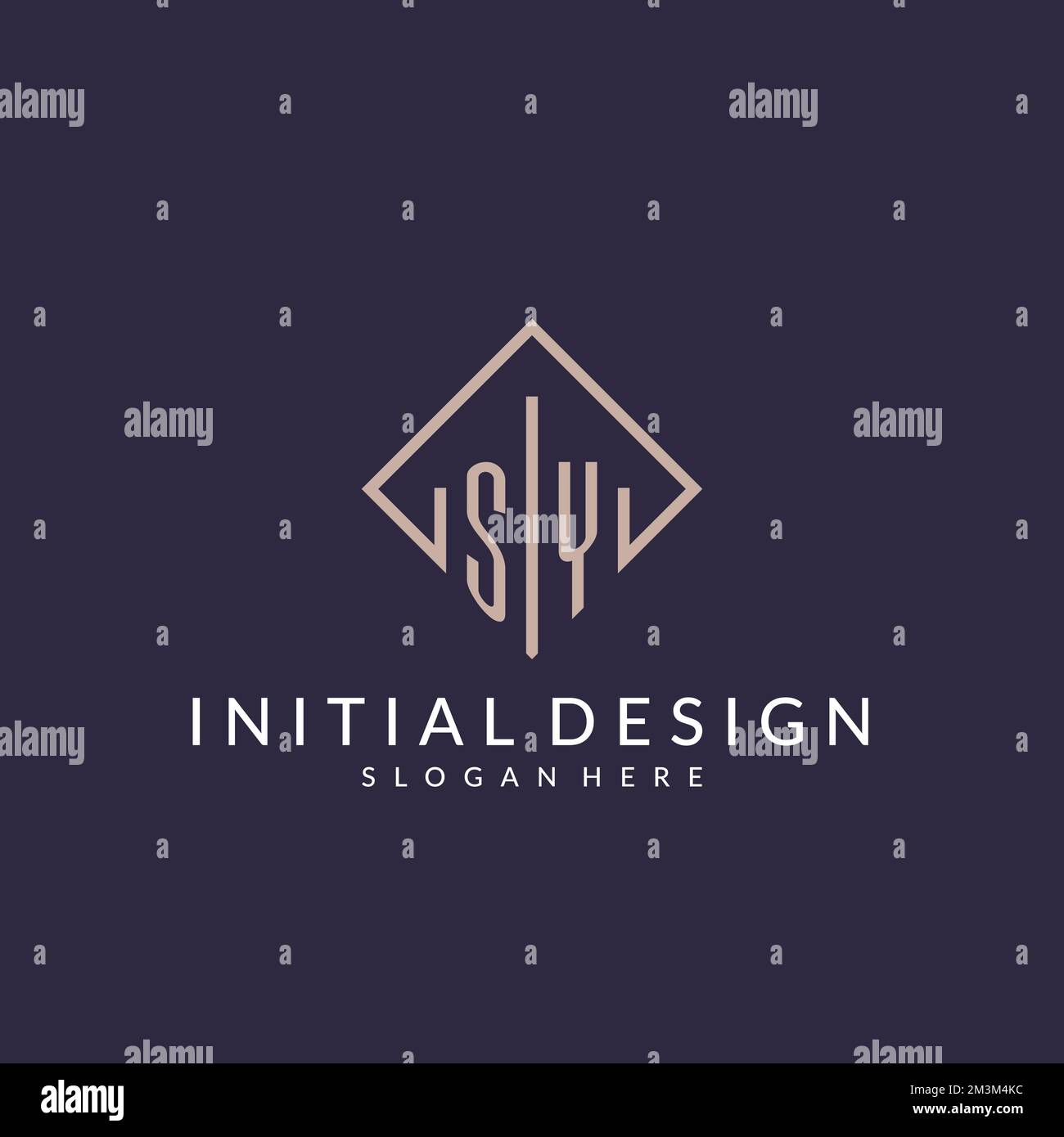 SY initial monogram logo with rectangle style design ideas Stock Vector ...