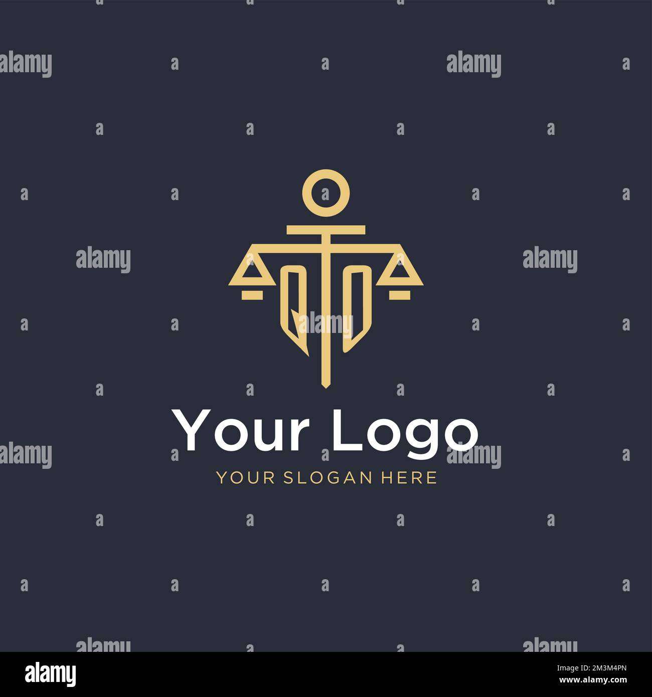 QO initial monogram logo with scale and pillar style design ideas Stock ...