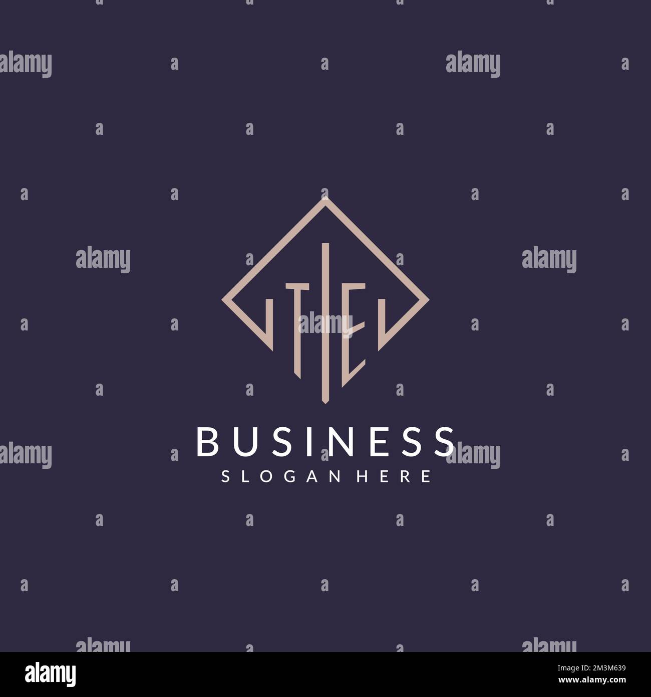 TE initial monogram logo with rectangle style design ideas Stock Vector