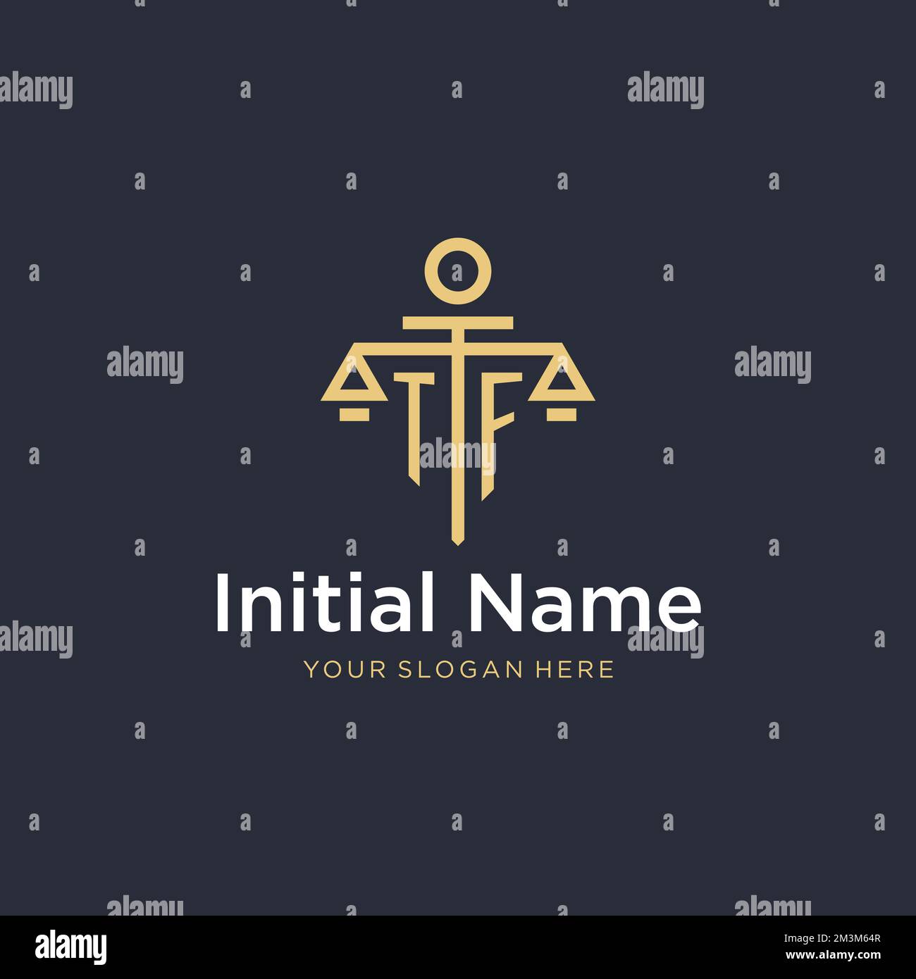 TF initial monogram logo with scale and pillar style design ideas Stock ...