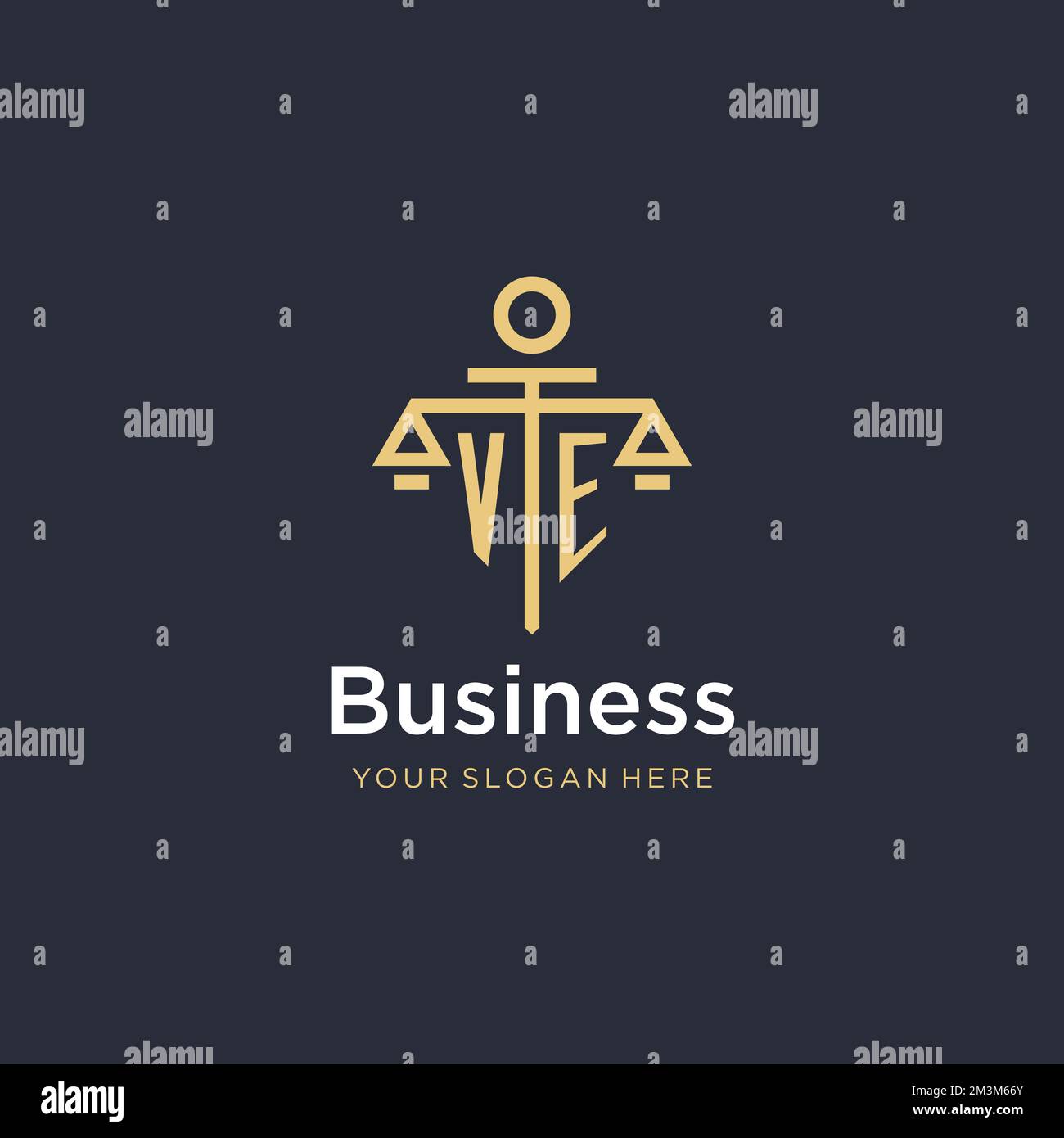 VE initial monogram logo with scale and pillar style design ideas Stock ...