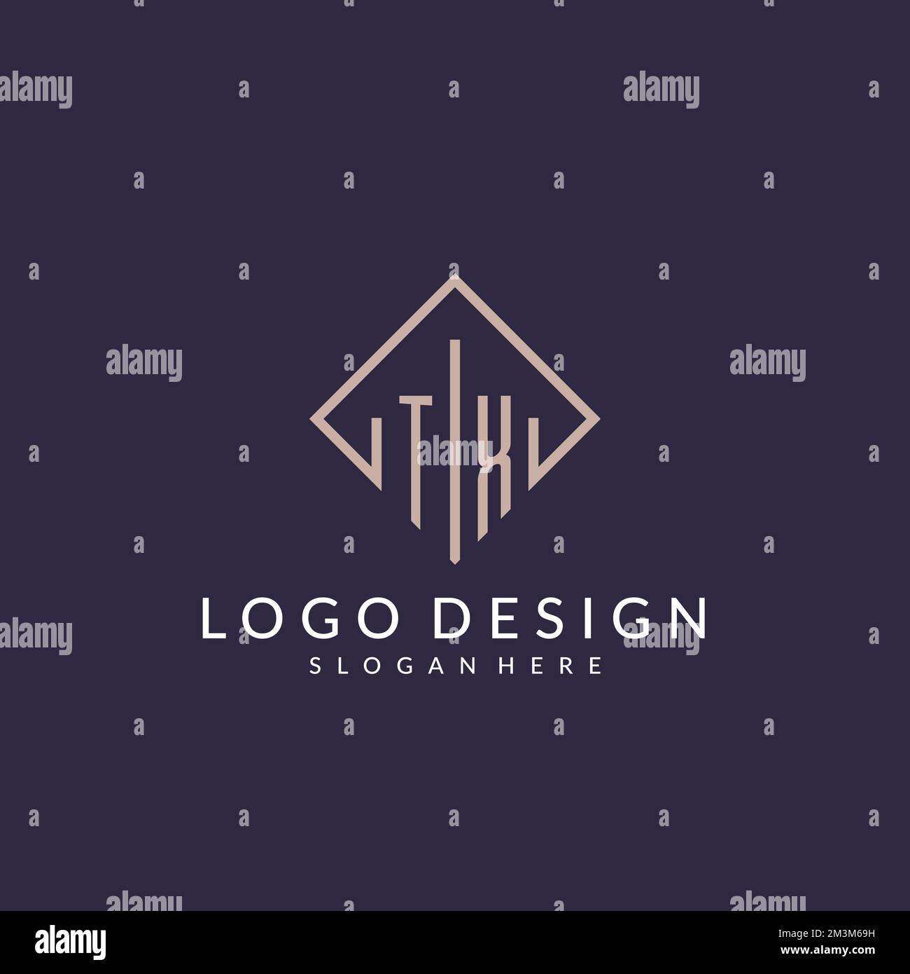 TX initial monogram logo with rectangle style design ideas Stock Vector