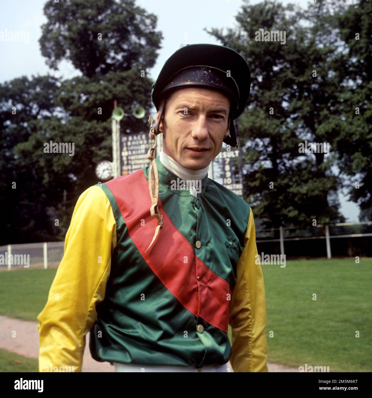 File photo dated 01-07-1968 of Jockey Lester Piggott. Unquestionably one of the greatest jockeys of all time, Piggott's Classic haul included nine Derby victories and he was crowned champion jockey on 11 occasions. It was in 1954 aboard Never Say Die he clinched his first Derby win. Eight years later and 1966 proved his best season with 191 winners. He died at the age of 86. Issue date: Friday December 16, 2022. Stock Photo