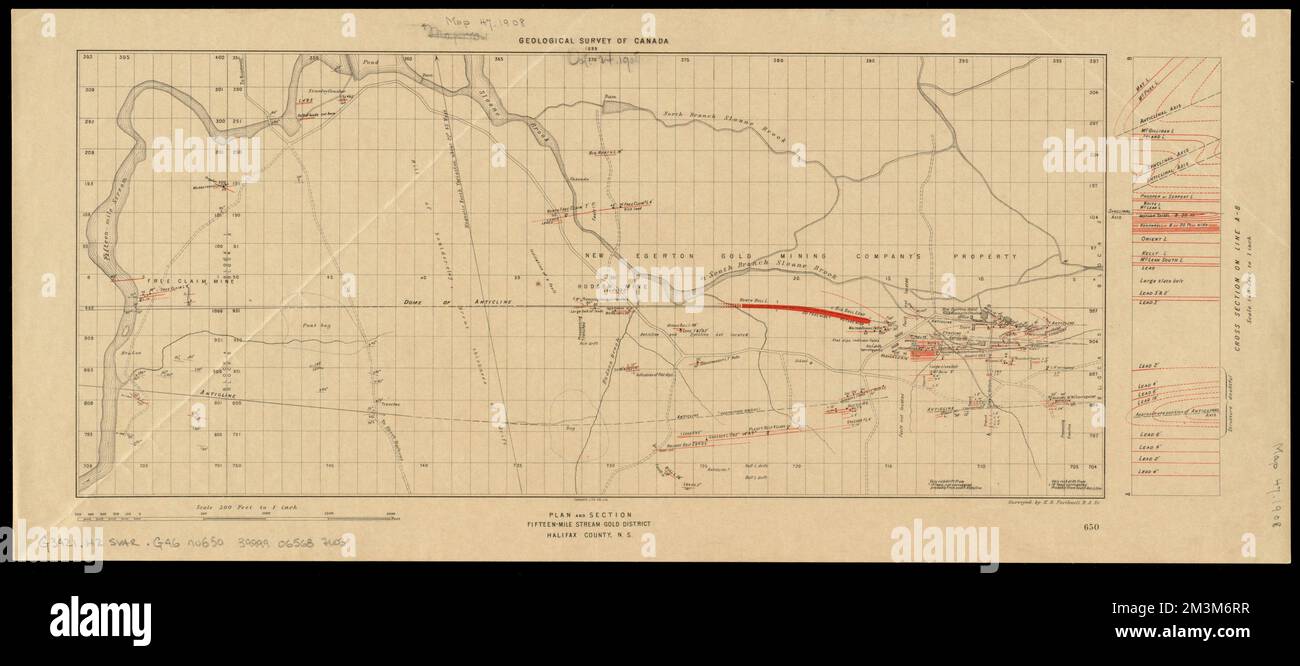plan-and-section-fifteen-mile-stream-gold-district-halifax-co-n-s