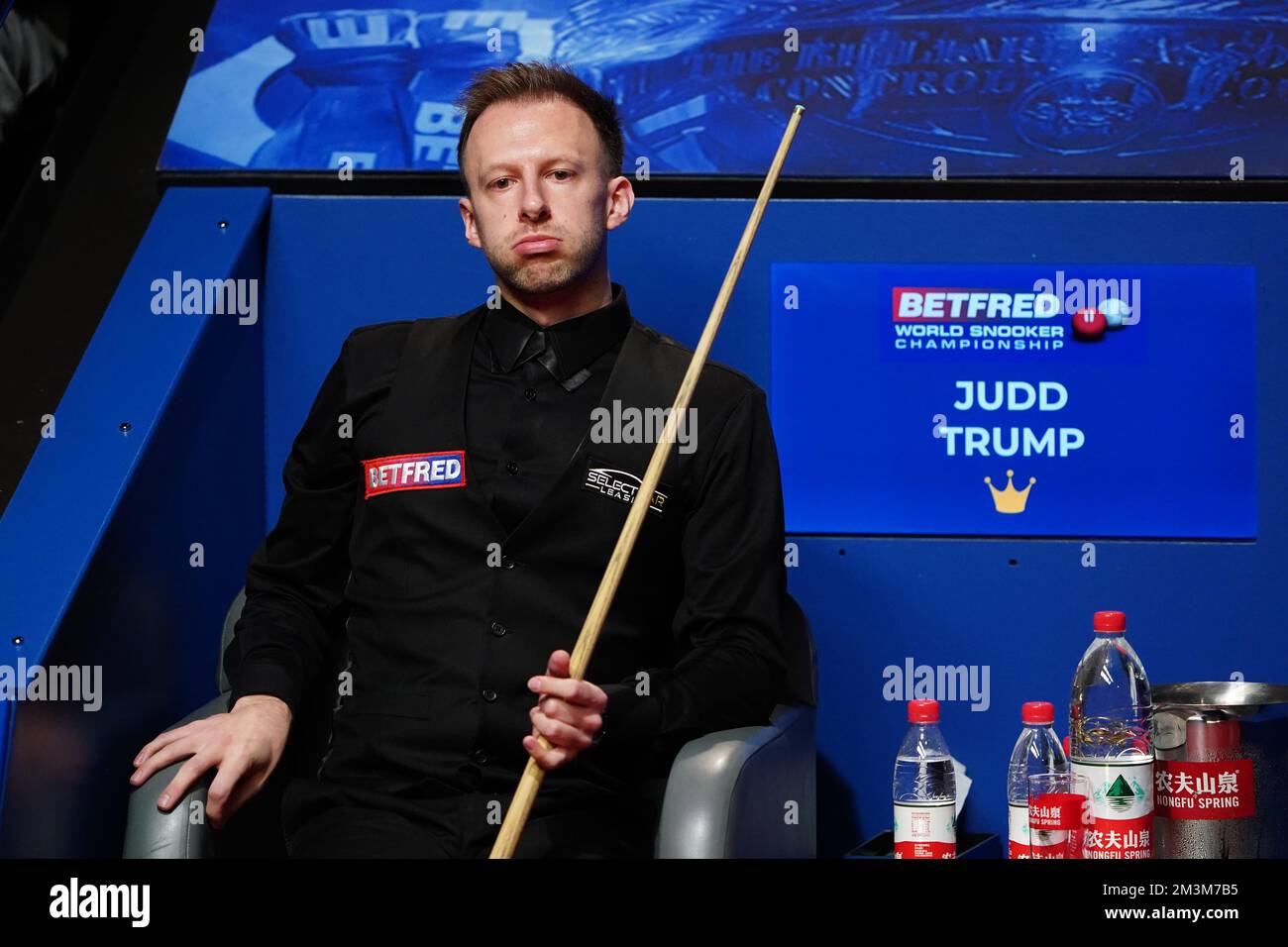 File photo dated 01-05-2022 of England's Judd Trump in action. Judd Trump was beaten 18-13 in the World Championship final. Issue date: Friday December 16, 2022. Stock Photo