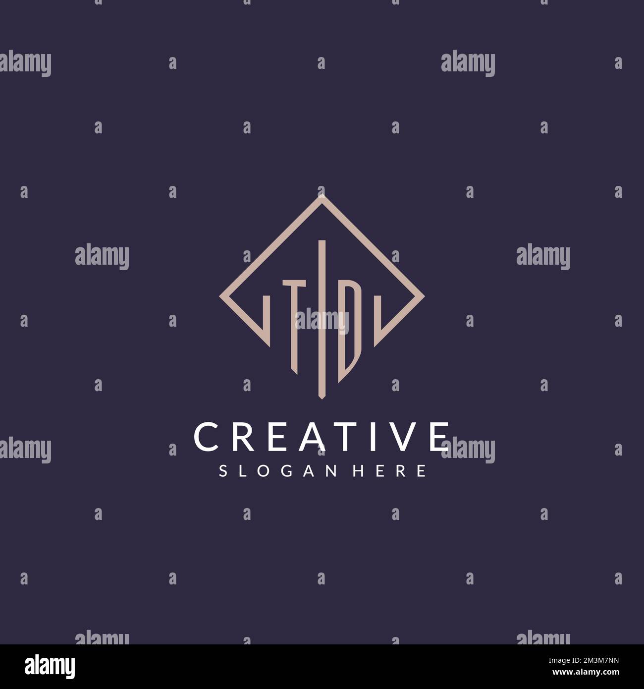 TD initial monogram logo with rectangle style design ideas Stock Vector