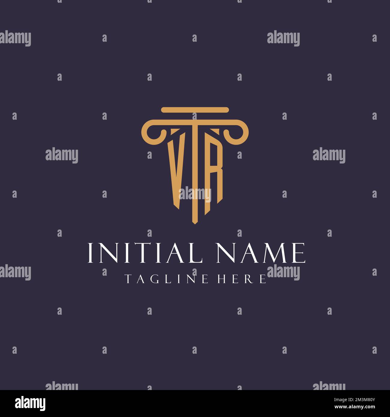VR monogram initials design for law firm, lawyer, law office with ...