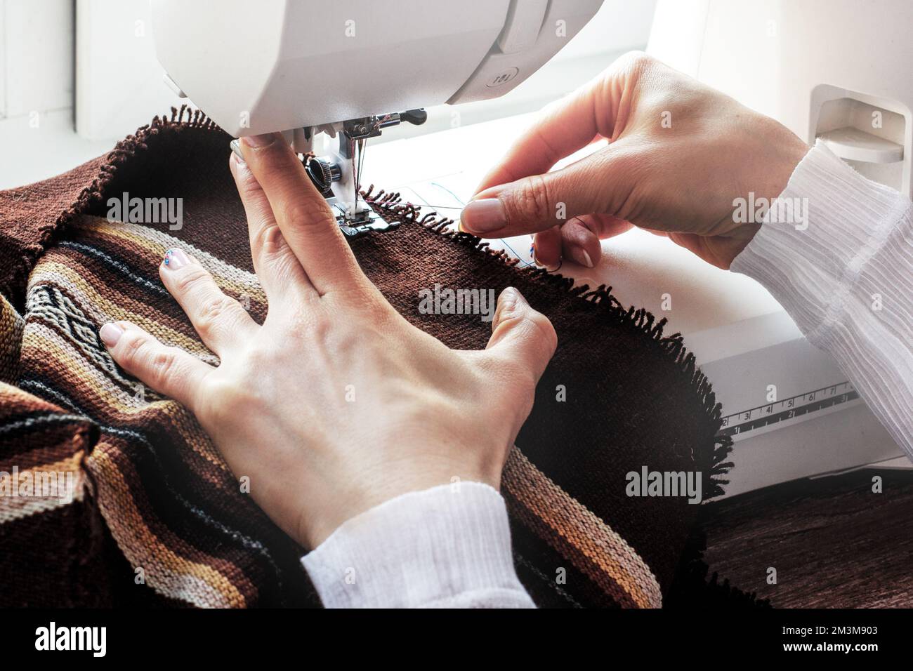 Skillful Hand Sewer On Sewing Machine Stock Photo 783831631