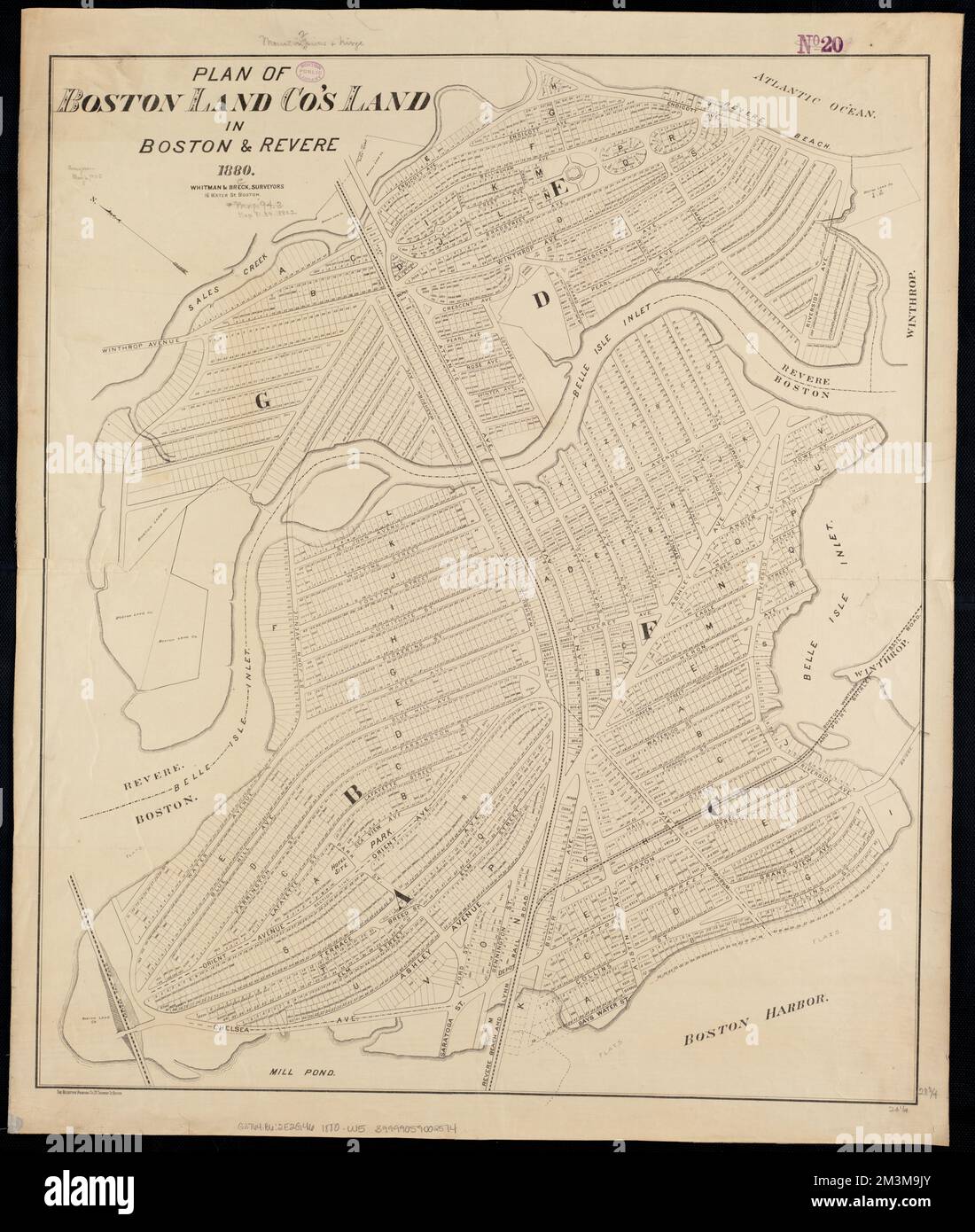 Plan of Boston Land Co's land in Boston & Revere , Boston Land Company