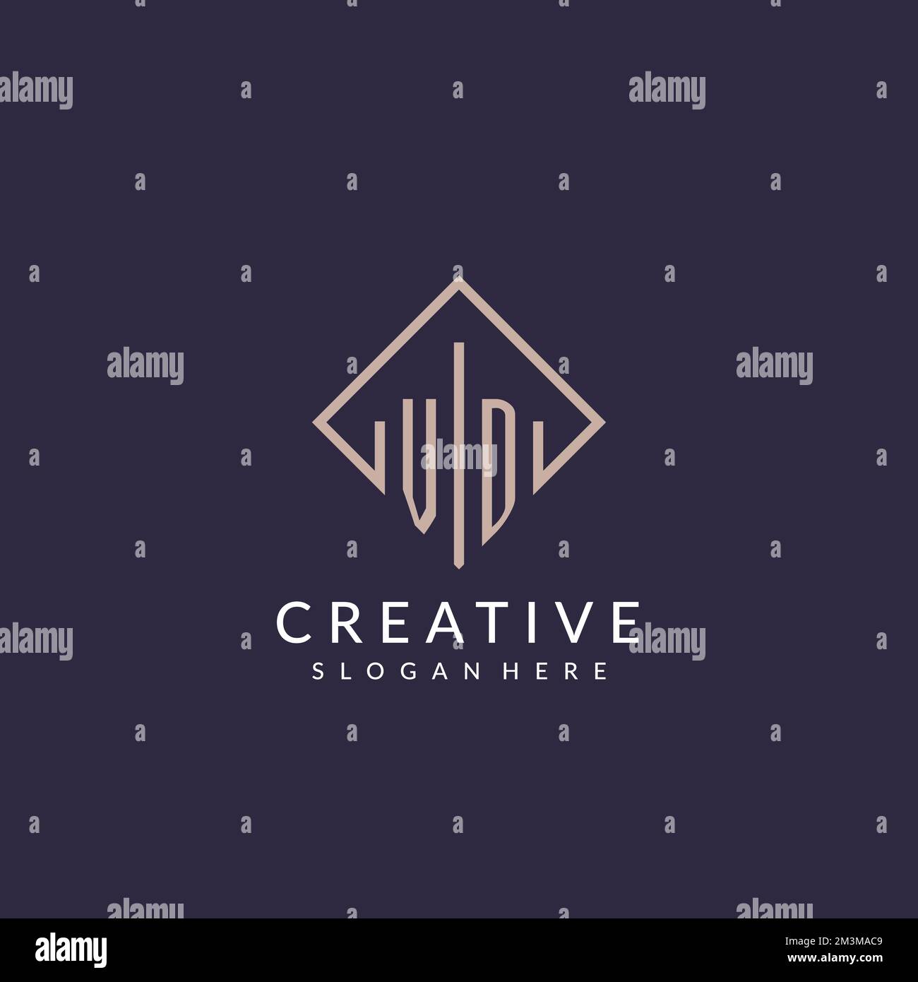 VD initial monogram logo with rectangle style design ideas Stock Vector