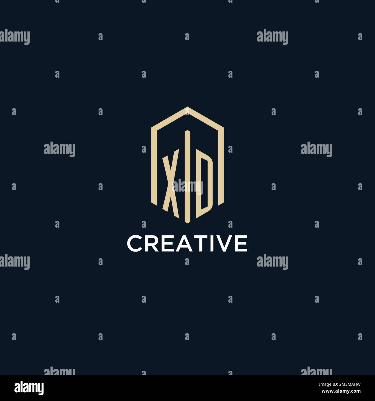 XD initial monogram logo with hexagonal shape style, real estate logo ...