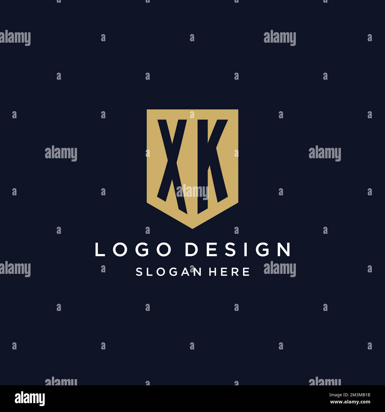 XK monogram initials logo design with shield icon template Stock Vector ...