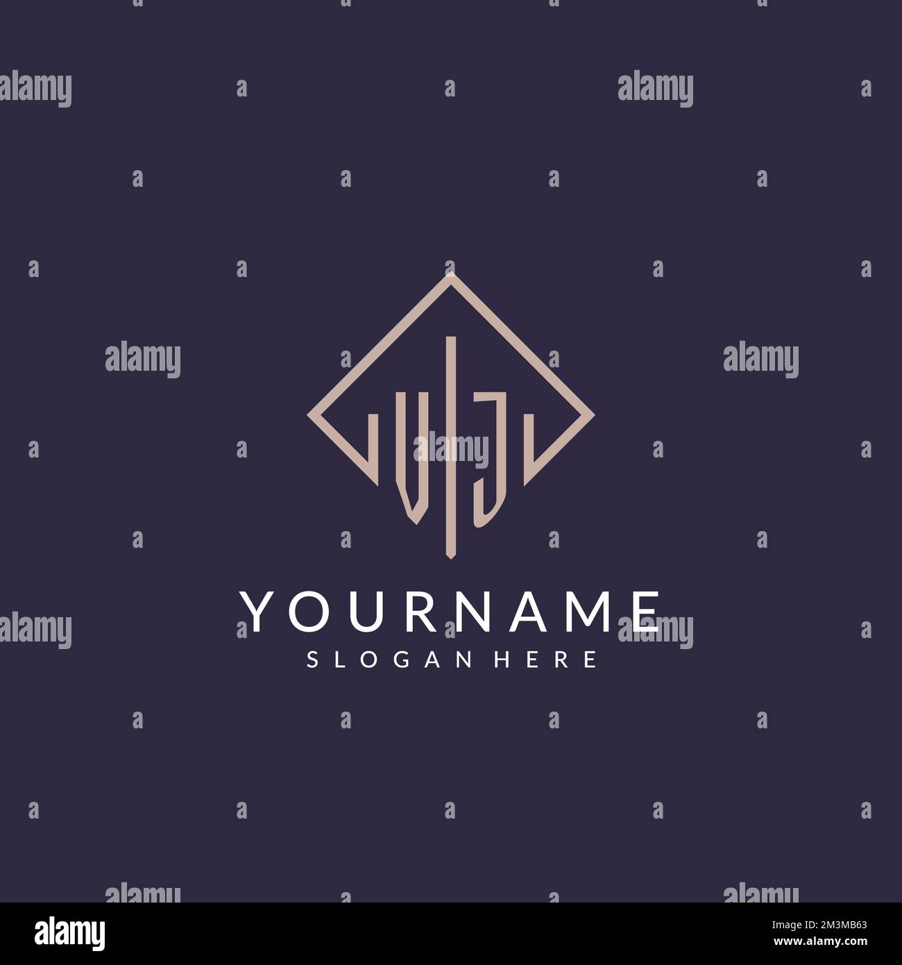 VJ initial monogram logo with rectangle style design ideas Stock Vector ...