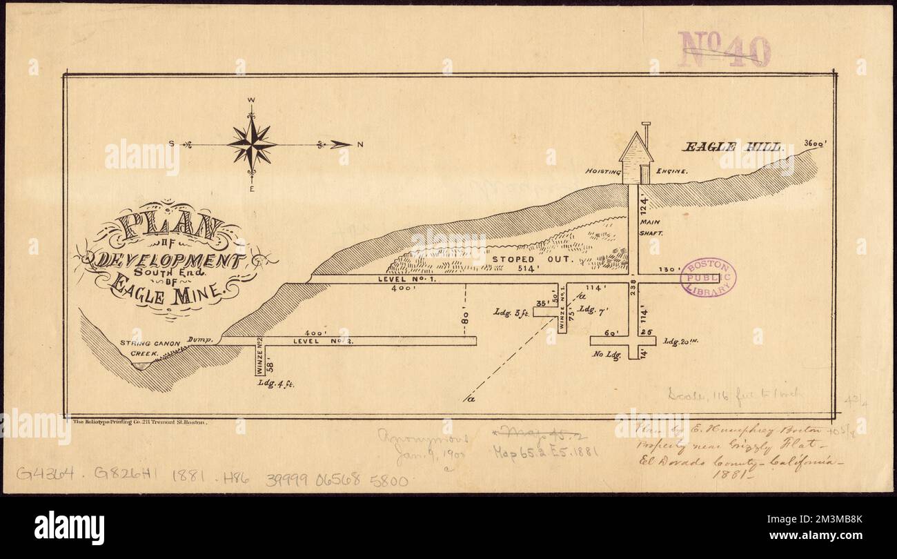 Plan of development, south end of Eagle Mine , Mines and mineral
