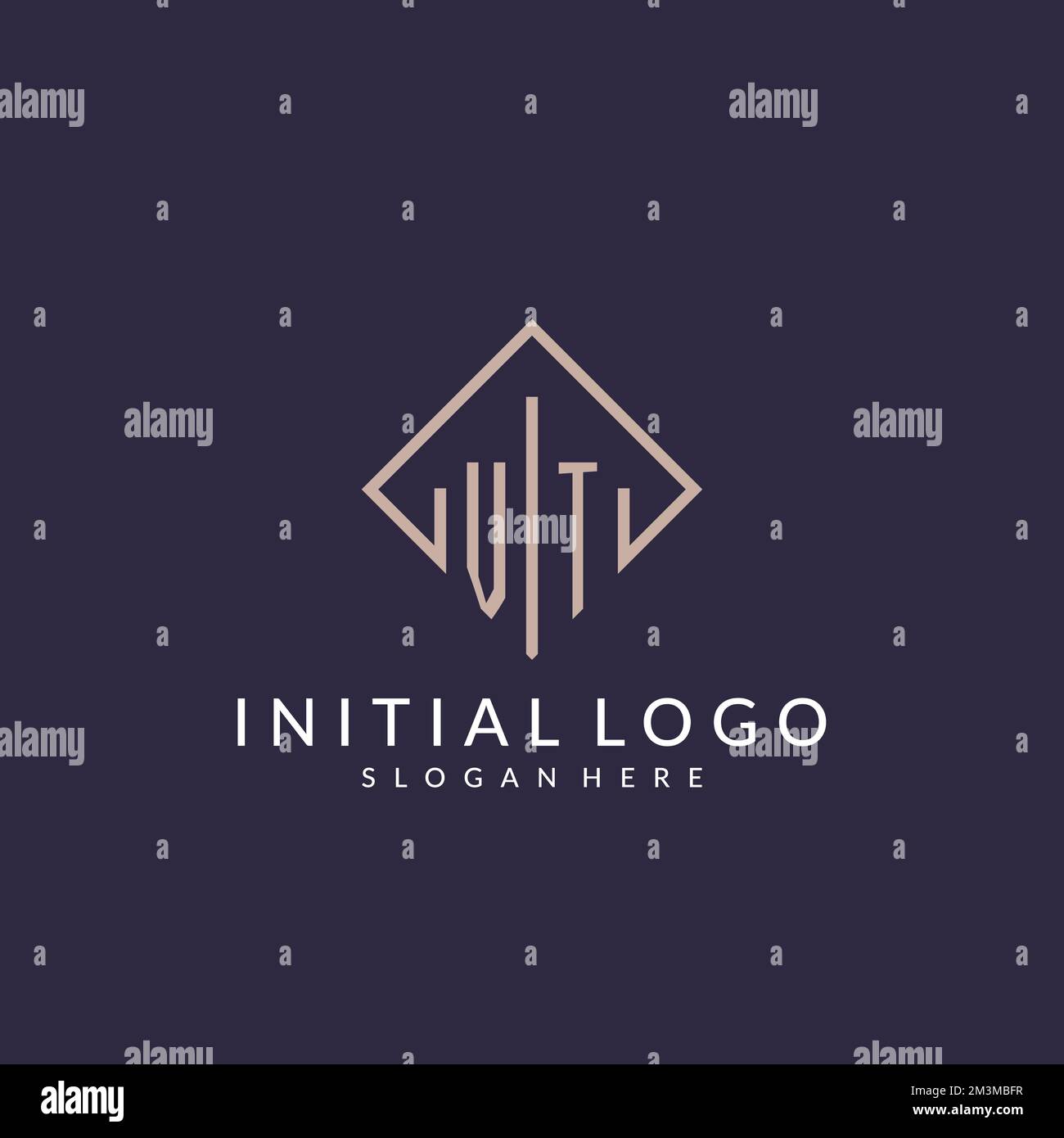 VT initial monogram logo with rectangle style design ideas Stock Vector ...