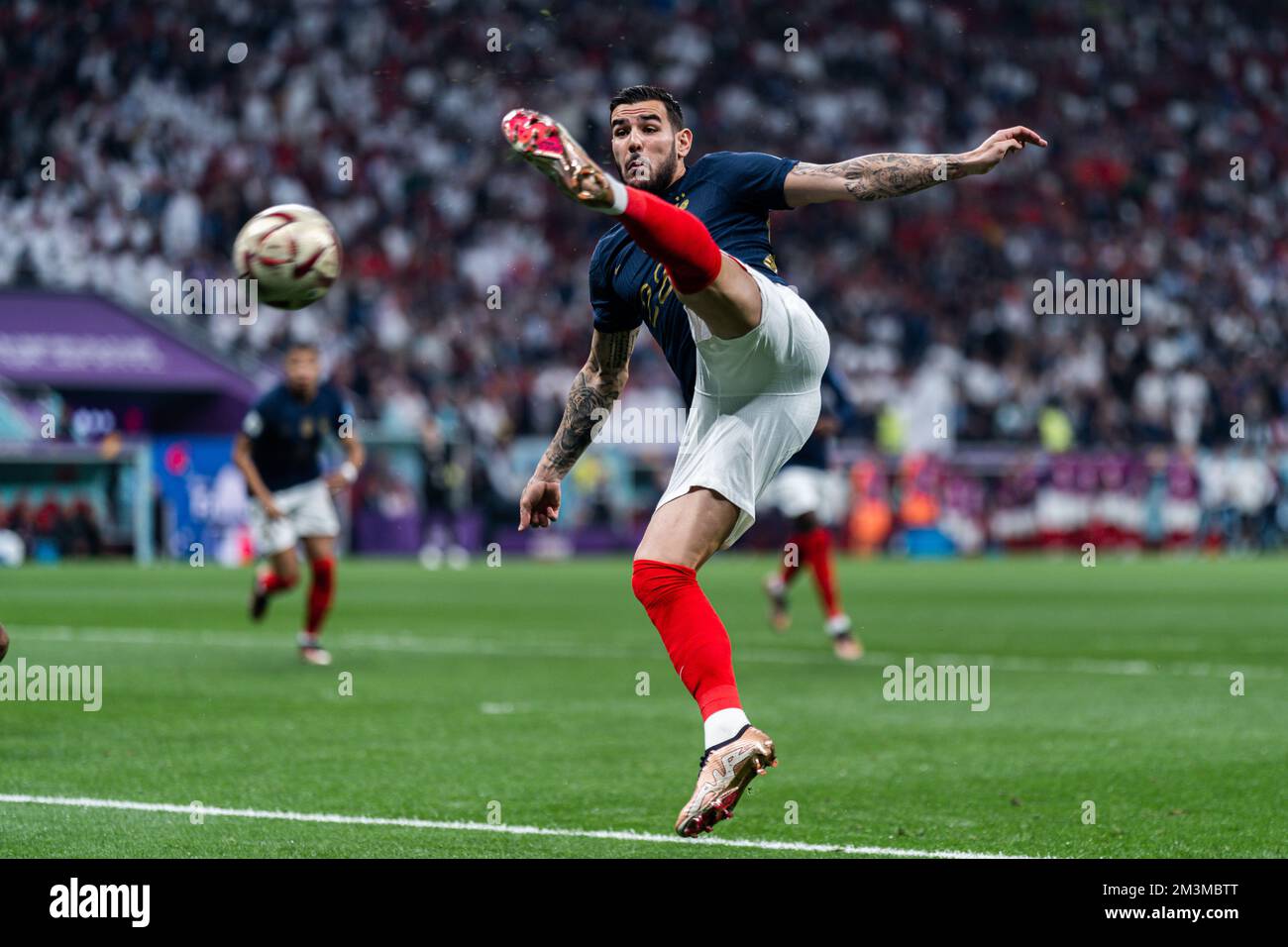 AL KHOR, QATAR DECEMBER 14 France defender Theo Hernandez takes a