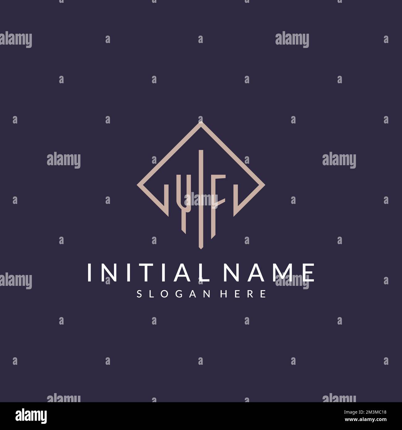 YF initial monogram logo with rectangle style design ideas Stock Vector ...