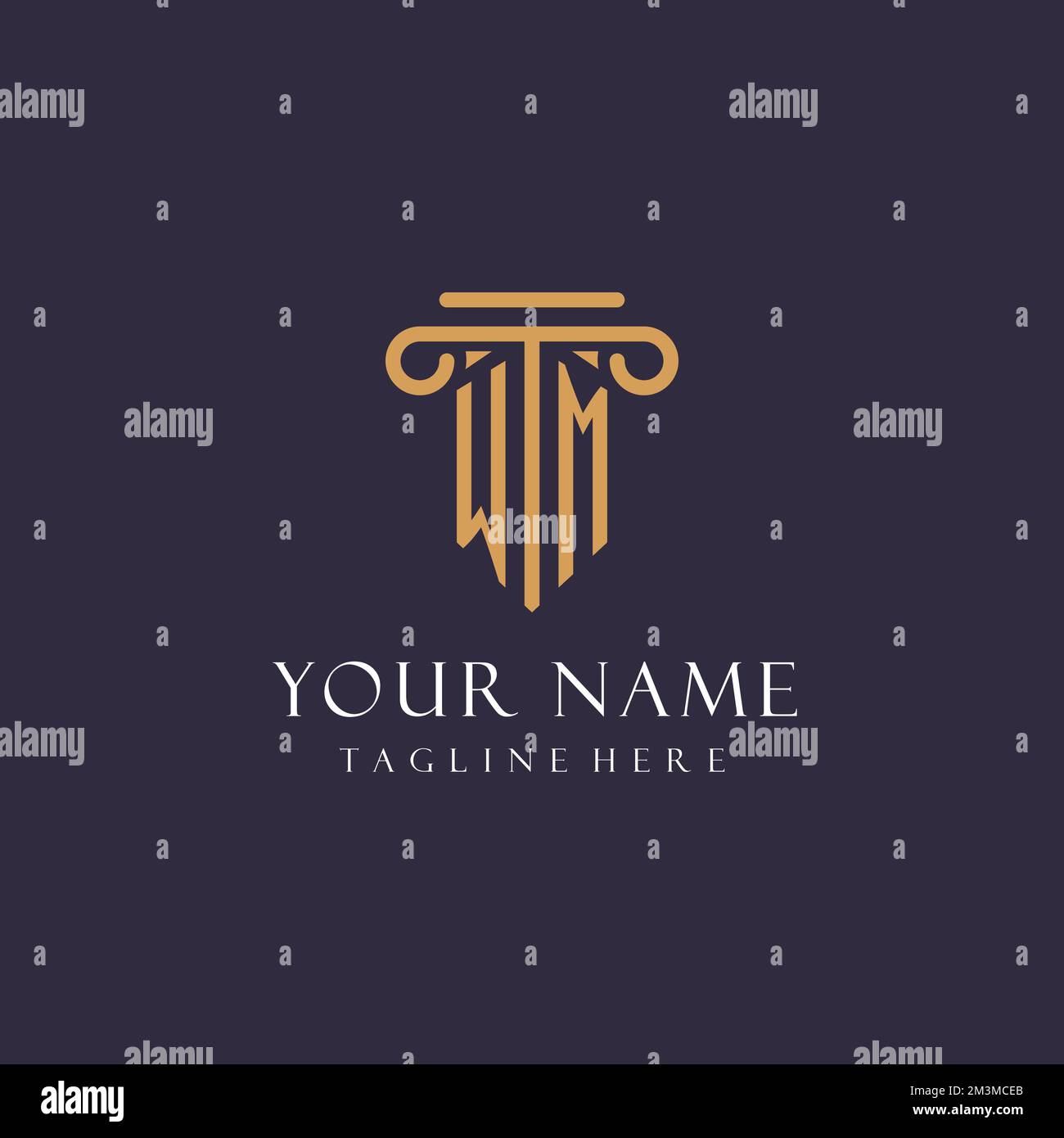 WM monogram initials design for law firm, lawyer, law office with ...