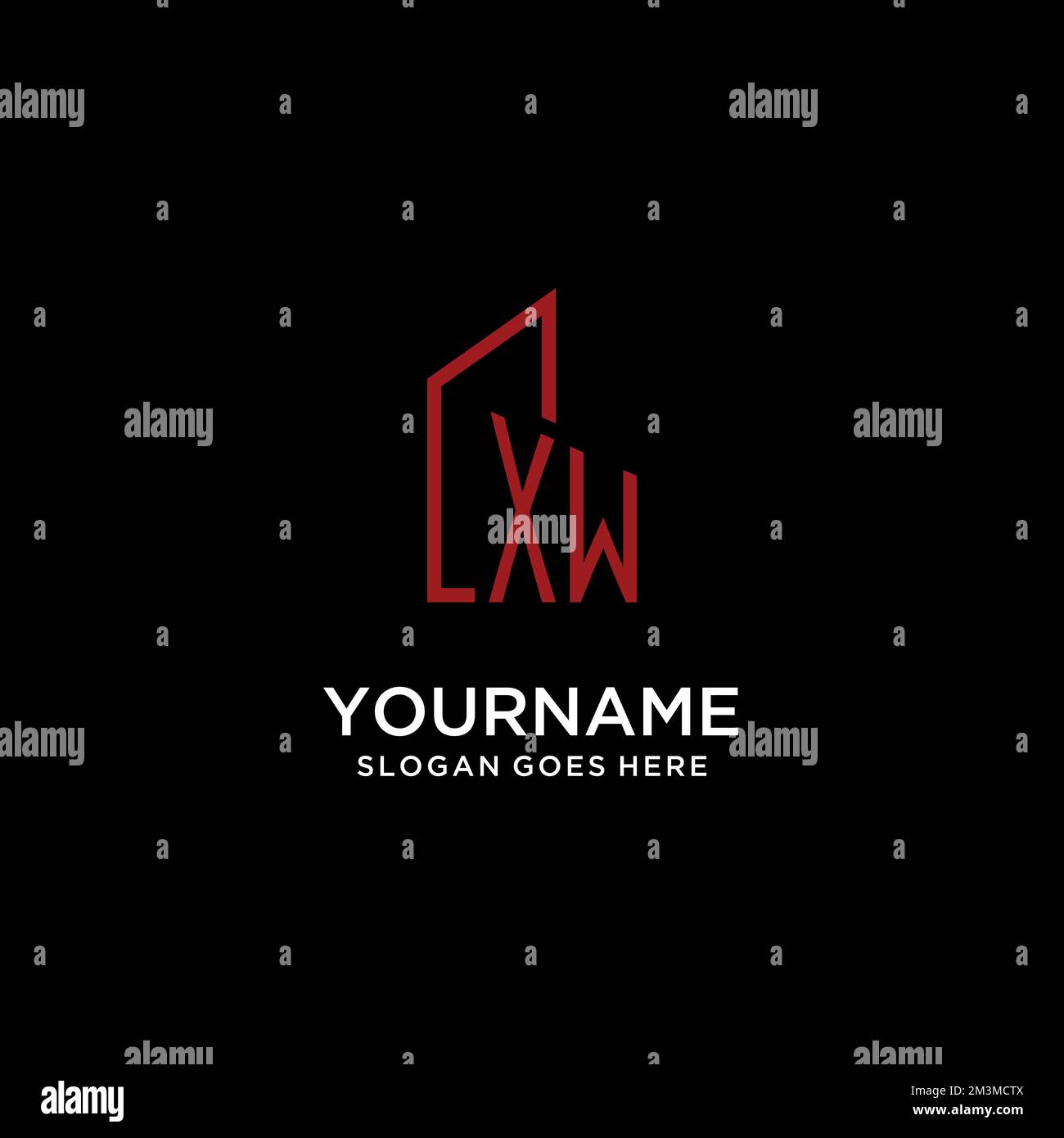 XW initial monogram with building logo design ideas Stock Vector Image ...