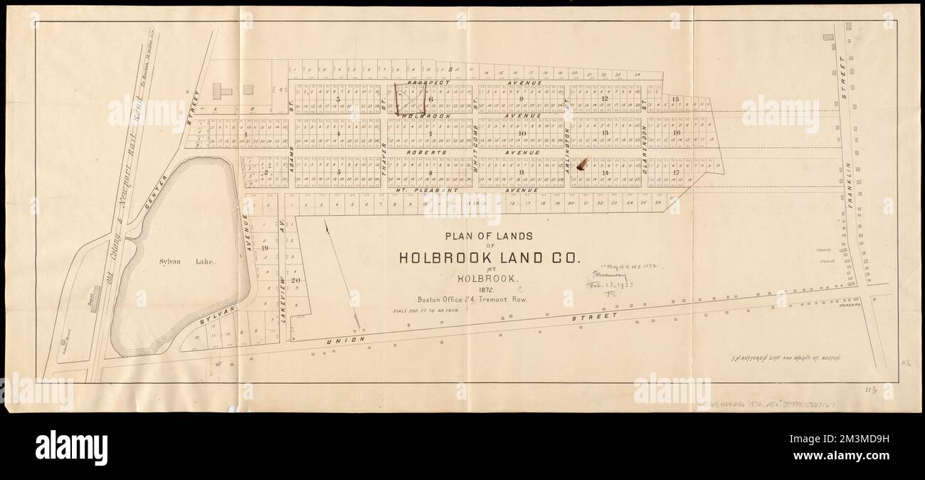Plan of lands of Holbrook Land Co. at Holbrook 1872 , Real property