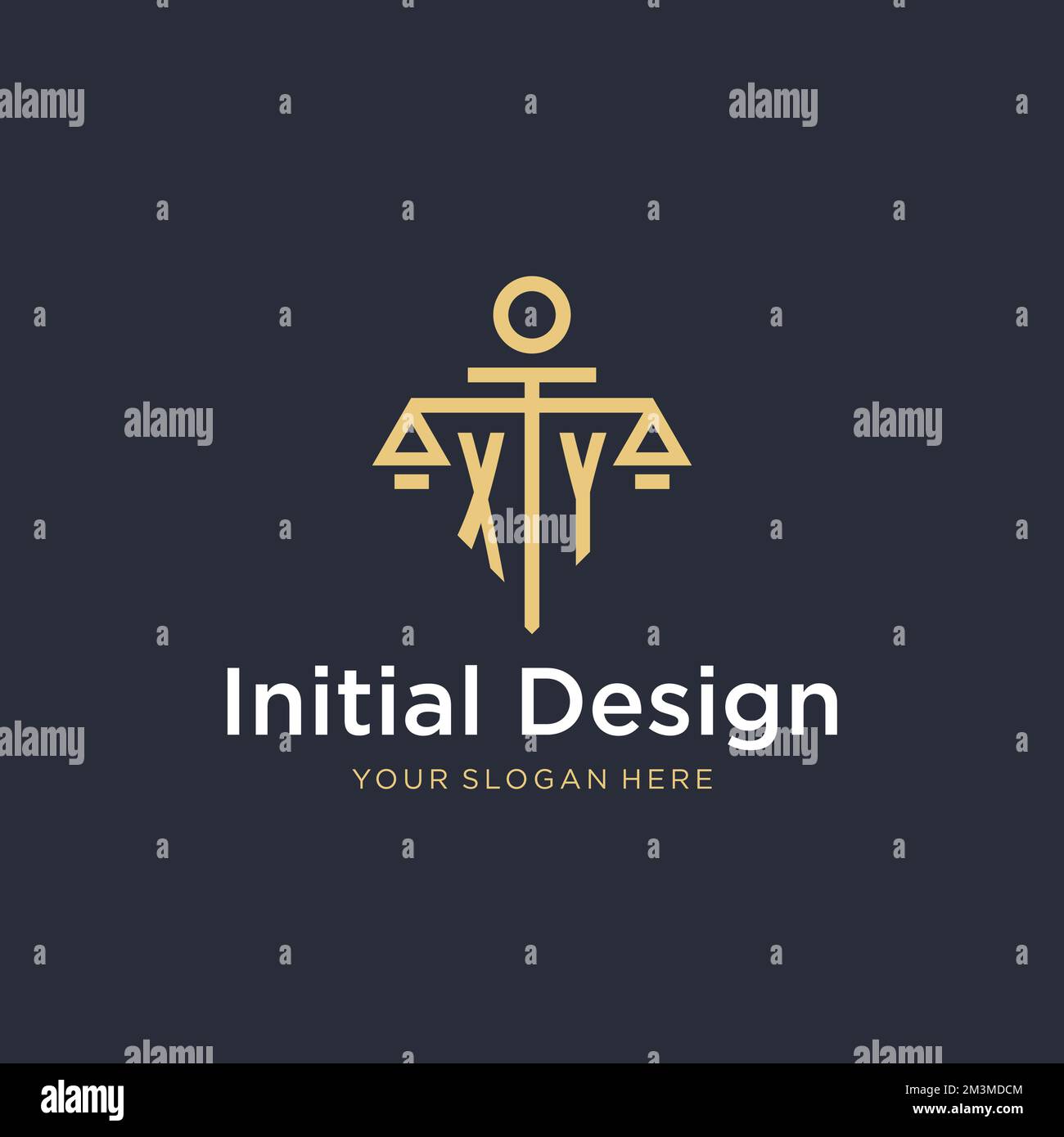 XY initial monogram logo with scale and pillar style design ideas Stock Vector