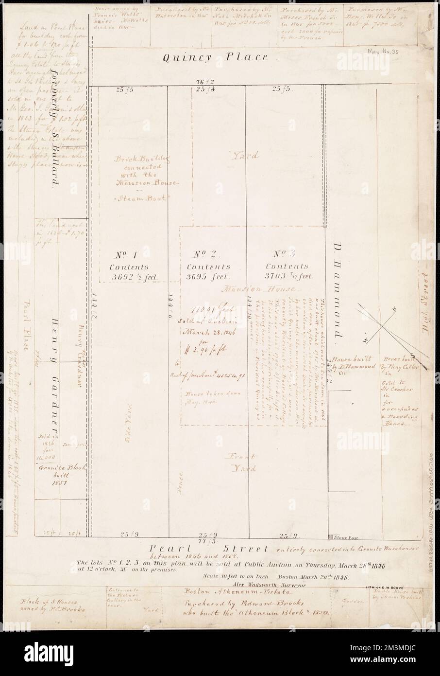 [Plan of lots for sale on Pearl Street in Boston] , Real property ...
