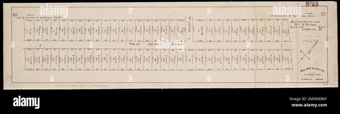 [Plan of lots on West Selden Street, Dorchester] , Real property ...