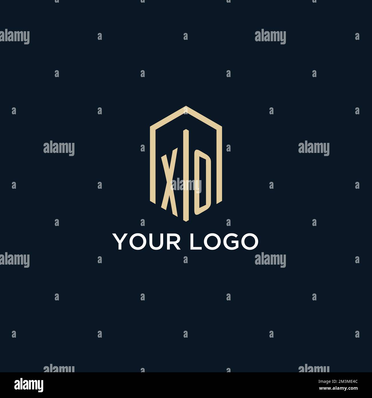XO initial monogram logo with hexagonal shape style, real estate logo