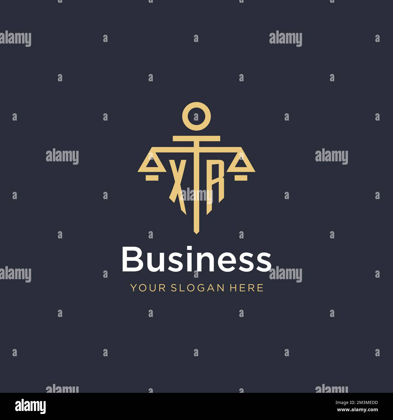 XR initial monogram logo with scale and pillar style design ideas Stock ...