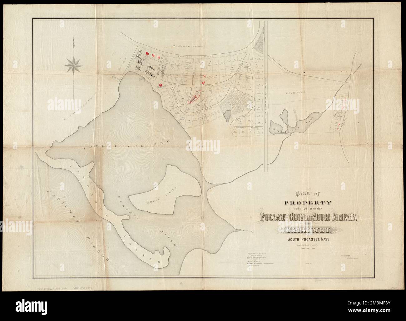Plan of property belonging to the Pocasset Grove and Shore Company, at